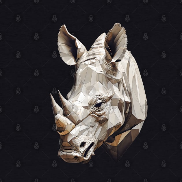 Beautiful geometric rhino head by Spaceboyishere